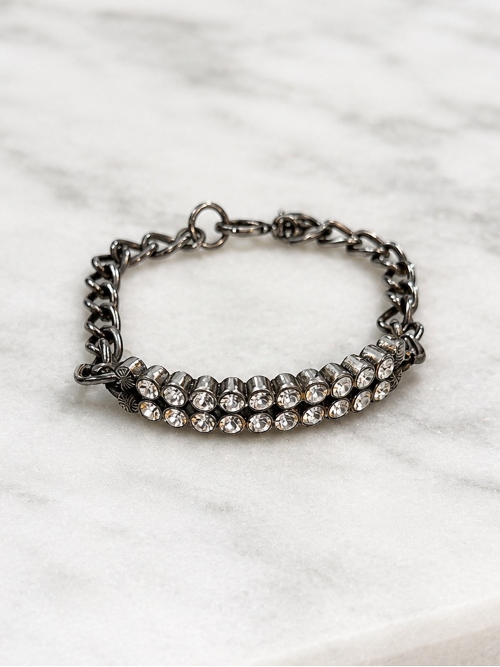 J.Crew Rhinestone Bracelet Antique Gold